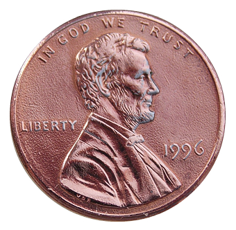 США 1996 год . 1 цент UNC .